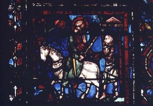 Window depicting St. Martin Dividing his Cloak with the Beggar, from the Life of St. Martin in the north ambulatory